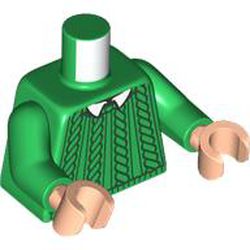 LEGO part 973c31h02pr7010 MINI UPPER PART, NO. 7010 in Dark Green/ Green