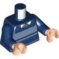Torso, Sweater, Sand Blue Stripes, White Collar print, Dark Blue Arms, Light Nougat Hands
