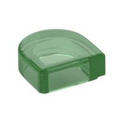 LEGO part  FLAT TILE 1X1, 1/2 CIRCLE in Transparent Green/ Trans-Green