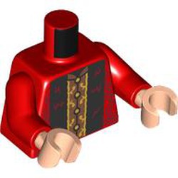 Torso, Robe, Dark Red Decorations, Black /Dark Orange Front print, Red Arms, Light Nougat Hands
