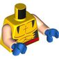 Torso Muscle Outline, Black Triangles, Red Belt with X Print, Light Nougat Arms, Blue Hands