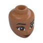 Minidoll Head, Black Eyebrows, Reddish Brown Eyes, Dark Red Closed Lips, Smirk