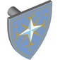Shield Triangular with White Diamond, Gold Decorations on Medium Blue Background print