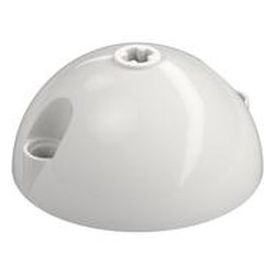 LEGO part  DOME 5X5X2.5, W/ CROSS HOLE in White