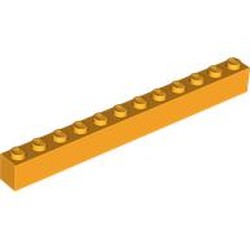 LEGO part 6112 Brick 1 x 12 in Flame Yellowish Orange/ Bright Light Orange