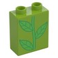 Duplo Brick 1 x 2 x 2 with Green Stem print