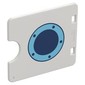 Duplo Door / Window with Cutout with Medium Azure Porthole, Dark Blue Window print