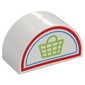 Duplo Brick 2 x 4 x 2 Curved Top with Lime Shopping Bag print