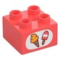 Duplo Brick 2 x 2 with Ice-cream print