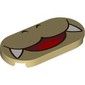 Tile Round 2 x 4 with Smiling Mouth with 2 Fangs Print