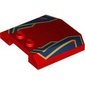 Slope Curved 4 x 4 x 2/3 Triple Curved with 2 Studs with Dark Blue/Gold Stripes print