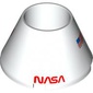 Cone 4 x 4 x 2 Hollow No Studs with 'NASA', USA Flag print