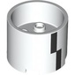 Brick Round 3 x 3 x 2 Recessed Center with 2 x 2 Studs and Axle Hole and Black Rectangles print