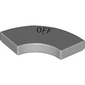 Tile 2 x 2 Curved, Macaroni with 'OFF' print