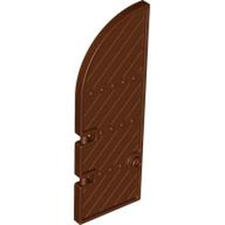 LEGO part 5561 Door, Gate 1 x 4 x 9 Curved Top, Diagonal Boards in Reddish Brown