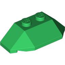 LEGO part 47759 Wedge Sloped 45° 2 x 4 Triple in Dark Green/ Green