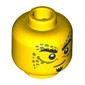 Minifig Head Gith Warlock, Olive Green Decorations, Thick Black Eyebrows, Goatee, Smirk/Angry Scowl