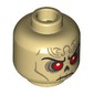 Minifig Head Szass Tam, Black Eyebrows, Red Eyes, Gold Markings, Frown
