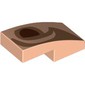 Slope Curved 2 x 1 No Studs with Reddish Brown Eye, Nougat Eyebrow print
