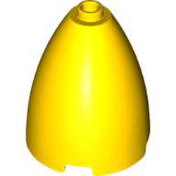 LEGO part 1744 Cone 3 x 3 x 3 (Elliptic Paraboloid) with Internal Axle Hole in Bright Yellow/ Yellow