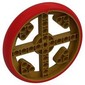 Wheel 88 x 14 with 4 Spokes with 4 Holes, 4 Inserts and Red Integral Tire