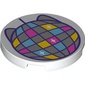 Tile Round 3 x 3 with Kitty Disco Ball print