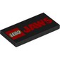 Tile 2 x 4 with LEGO Logo, Red 'JAWS' print