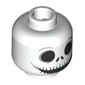 Minifig Head Jack Skellington, Skull, Large Black Eyes, Wide Mouth with Teeth