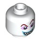 Minifig Head Lock, Dark Red Eyebrows, Lavender Eyeshadow, Dark Azure Lips, Sharp Teeth, Smile/Surprised