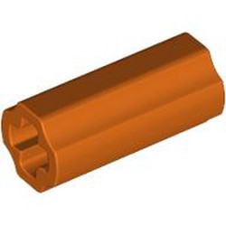 LEGO part 59443 Technic Axle Connector Smooth [with x Hole + Orientation] in Reddish Orange