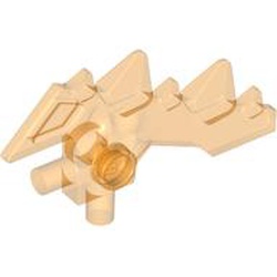 LEGO part 23861 Weapon Blade with Spikes and Two Bars in Transparent Bright Orange/ Trans-Orange