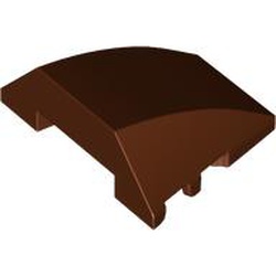 LEGO part 64225 Wedge Curved 4 x 3 No Studs [Plain] in Reddish Brown