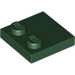 LEGO part 33909 Plate Special 2 x 2 with Only 2 studs in Earth Green/ Dark Green