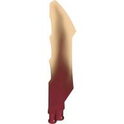 Weapon Sword with Jagged Edges, Double Axle Hole with Marbled Trans-Orange Pattern