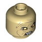 Minifig Head Gothmog, Dark Tan Creases, Yellow Eyes, Angry Print