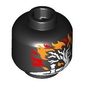 Minifig Head (No Face), White Tree (Gondor) and Flames / Green Pasture (Shire) and Flames Print