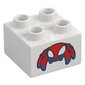 Duplo Brick 2 x 2 with Robot Spider print