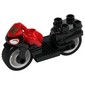 Duplo Motorcycle with Rubber Wheels, Headlights and Golden Spider-Man Logo Print