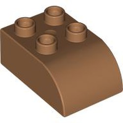 LEGO part 2302 Duplo Brick 2 x 3 with Curved Top in Medium Nougat