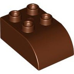 LEGO part 2302 Duplo Brick 2 x 3 with Curved Top in Reddish Brown