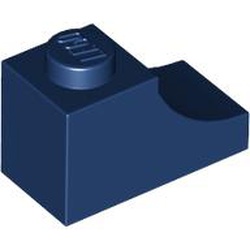 LEGO part 78666 Brick Curved 2 x 1 with Inverted Cutout in Earth Blue/ Dark Blue