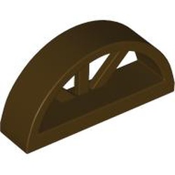 LEGO part 20309 Window 1 x 4 x 1 2/3 with Spoked Rounded Top in Dark Brown
