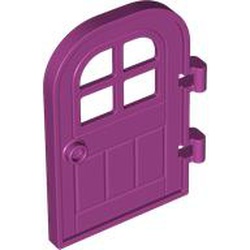 LEGO part 5257 Door Right 4 x 6 with Curved Top, Bars in Bright Reddish Violet/ Magenta