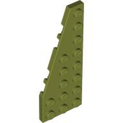 LEGO part 50305 Wedge Plate 8 x 3, 22° Left in Olive Green