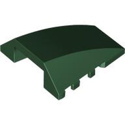 LEGO part 47753 Wedge Curved 4 x 4 No Top Studs in Earth Green/ Dark Green