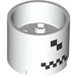 Brick Round 3 x 3 x 2 Recessed Center with 2 x 2 Studs and Axle Hole and Black Squares print