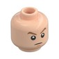 Minifig Head Link, Medium Nougat Eyebrows Arched, Stern / Excited Print