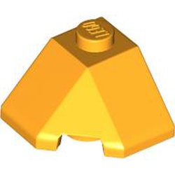 LEGO part 13548 Wedge Sloped 45° 2 x 2 Corner in Flame Yellowish Orange/ Bright Light Orange
