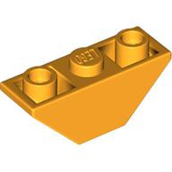 LEGO part 18759 Slope Inverted 45° 3 x 1 Double with 2 Blocked Open Studs in Flame Yellowish Orange/ Bright Light Orange