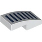 Slope Curved 2 x 1 No Studs with Dark Blue Strips print